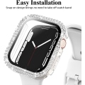 Miniatyrbild 4 av 5: Kompatibel med Apple Watch med Härdat Glasskydd Svart/klar 44mm