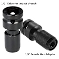 Miniatyrbild 3 av 5: 2-pack 1/2\" Fyrkant till 1/4\" Hex Socket Adapter, Snabbkopplings Impact Spärrchuck Converter och Skruvmejsel Bit Hållare Socket