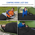 Miniatyrbild 4 av 5: Sovsäck, lättviktig 3-säsongs vädersovsäck, mikrofiberfylld 5-20 grader för backpacking/vandring/camping/med kompressionssäck, svart