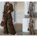 Miniatyrbild 1 av 5: Plus Size Casual Outfit Tvådelad Set, Dam Plus Leopard Print Leopard Print 2XL