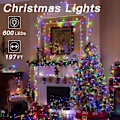 Miniatyrbild 2 av 5: shineshine 197FT 600LED julbelysning utomhus, vattentät 8 Lightin Multicolor 600 LED