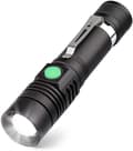 USB Uppladdningsbar LED Ficklampa, (Batteri Ingår) [Energiklass A+++]