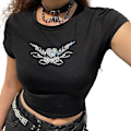 Miniatyrbild 4 av 5: Kvinnors Y2k Kläder Crop Tops Sommar 2023 T-shirts Goth Grunge Y2k M