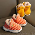Miniatyrbild 4 av 5: Unisex Barnplattformtofflor, Flickor Pojkar Plysch Bomulls Tofflor grey No heel 20CM 7-8years old