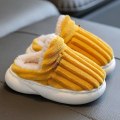 Miniatyrbild 1 av 5: Unisex Barnplattformtofflor, Flickor Pojkar Plysch Bomulls Tofflor guld Ingen klack 20CM 7-8years old