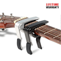 Miniatyrbild 2 av 5: 6-strängad enhands-capo för akustisk elgitarr - 2-pack svart & silver