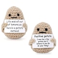 Miniatyrbild 1 av 5: Mini Funny Positive Life Potatis, 3" Intressant stickad ullpotatis Do Life Potato 2Pcs