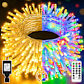 Miniatyrbild 1 av 5: shineshine 197FT 600LED Julbelys utomhus, Vattentät 8 Belysnings (Warm White+Multi-colored) 400 LED