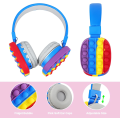 Miniatyrbild 4 av 5: Bluetooth-hörlurar Trådlösa för Flickor Kvinnor Män Fidget Bubblor Söta Rainbow Blue