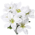 Miniatyrbild 3 av 5: Set med 4 konstgjorda julstjärneblommor, 7 huvuden konstgjorda julstjärnebuskar siden jul vit julstjärnebukett julblommor bukett för jul