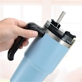 Miniatyrbild 2 av 4: 6ooml Isolerad Mugg Kaffe Resekopp Flaska Med Handtag Rostfritt Ste Blue