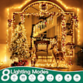 Miniatyrbild 4 av 5: shineshine 197FT 600LED julbelysning utomhus, vattentät 8 Lightin Warm White 1000 LED