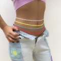 Miniatyrbild 2 av 3: Enkel Hollow Geometric Body Chain Color Macaron Color Smiley Fa blå