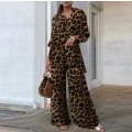 Miniatyrbild 2 av 5: Plus Size Casual Outfit Tvådelad Set, Dam Plus Leopard Print Leopard Print 4XL