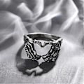 Miniatyrbild 3 av 5: Handgestringar för kvinnor - Hjärtformade ringar i legering Storlek 10 (Silver)