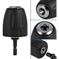 Miniatyrbild 3 av 5: Chuck, 0.8-10mm 3/8\"-24unf Nyckellös Borrchuckhållare med 1/4\" Hex Socket Hållare Borrtillbehör