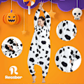 Miniatyrbild 3 av 5: Unisex Vuxen Onesie Pyjamas Djur Heldräkt Halloween Kostym Jul Sovkläder Jumpsuit Cow X-Large