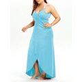 Miniatyrbild 4 av 5: Plus Size Spaghetti Strap Cover Up Strandklänning Baklös Wrap Lång 4XL Pink