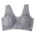 Miniatyrbild 1 av 5: Frontstängning BH med blommig spetslyft Stretch 5d Shaping Seamless Br Gray 4XL