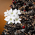 Miniatyrbild 4 av 5: Set med 4 konstgjorda julstjärneblommor, 7 huvuden konstgjorda julstjärnebuskar siden jul vit julstjärnebukett julblommor bukett för jul