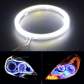 Miniatyrbild 3 av 5: 2-pack Cob Led Angel Eyes Bilringar Huvudljuslampa Red 90 mm