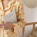 Miniatyrbild 2 av 5: Mjuk bomull Kawaii Apelsiner Print Långärmad Pyjamas Set XL