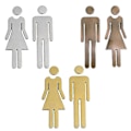 Miniatyrbild 2 av 5: Bebetter 2-pack Toalett Symbol Självhäftande Badrumsskyltar Toalett Dörr Bronze