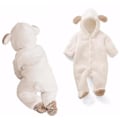 Miniatyrbild 2 av 5: Nyfödda Bebis-Rompers Höst Vinter Varma Fleece Bebis Pojkar Kostym Grå 6-9M