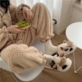 Miniatyrbild 2 av 5: Fuzzy Cow Tofflor Söta Varma Mysiga bomullsskor Djurform Slip-on Sl 40-41