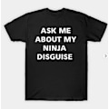 Miniatyrbild 1 av 5: Fråga mig om min ninjaförklädnad - rolig t-shirt med vändbar design Black Ninja Kids Size 120
