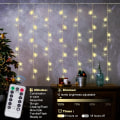 Miniatyrbild 5 av 5: Newhale 8 lägen Christmas Curtain String Lights med Snowflake och Sta Warm White