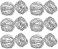 Handgjorda Silver Runda Mesh Servettringar Hållare för Middagsbjudningar Vardagsbruk, Set om 12 (Silver, 12)