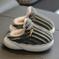 Miniatyrbild 1 av 5: Unisex Barnplattformtofflor, Flickor Pojkar Plysch Bomulls Tofflor grey No heel 20CM 7-8years old