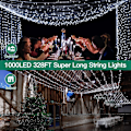 Miniatyrbild 2 av 5: shineshine 197FT 600LED Julbelys utomhus, Vattentät 8 Belysnings White 1000 LED