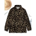 Miniatyrbild 3 av 5: Plus Size Casual Outfit Tvådelad Set, Dam Plus Leopard Print Leopard Print 4XL