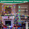 Miniatyrbild 4 av 5: shineshine 197FT 600LED Julbelys utomhus, Vattentät 8 Belysnings Multicolor 400 LED