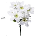 Miniatyrbild 2 av 5: Set med 4 konstgjorda julstjärneblommor, 7 huvuden konstgjorda julstjärnebuskar siden jul vit julstjärnebukett julblommor bukett för jul