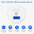 Miniatyrbild 3 av 5: Trådlös Mini Kolmonoxidvarnare, CO-larm Batteridriven med LCD Digital Display och Ljudlarm, (Vit)