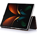 Miniatyrbild 3 av 4: Samsung Galaxy Z Fold 2 5G Fodral Crazy Horse Mönster Läder Vikbart Touch Kaffe