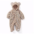Miniatyrbild 5 av 5: Nyfödda Bebis-Rompers Höst Vinter Varma Fleece Bebis Pojkar Kostym KhakiName 6-9M