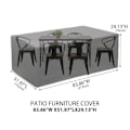 Miniatyrbild 2 av 5: 20 storlekar Svart 8-10 sits rektangulär uteplatsmöbel utomhus 315*180*74
