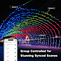 Miniatyrbild 5 av 5: Julbelysning, 65,67 fot 200 LED-färgskiftande trädbelysning 11-Functi RGB - String 200 LED - WIFI