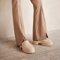 Miniatyrbild 3 av 5: Kvinnors plattform Mules Colgs,Slip on Wedge Tjock sula Colg Tofflor Söt mode semester klackade plattformade sandaler Vatten Strand Komfort Mjuk Sko Beige 40