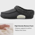 Miniatyrbild 3 av 5: Mjukt Mockasinfodrade Herreslippers med Minnesskum och Fuzzy Plush Ull Dark Gray 43