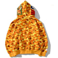 Miniatyrbild 2 av 5: BAPE Shark Herr Hoodie Camo Lös Zipper Shark Head WGM Jacka S gul M