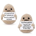 Miniatyrbild 1 av 4: 3" Mini Funny Positive Life Potatis, Uppmuntrande Intressant Stickad 2Pcs Life Potato