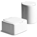 Miniatyrbild 1 av 5: Bomullspinnebox, 2 stycken bomullspinnebox bomullspinnebehållare bomullspinnebox med lock bomullspinnebox för vardagsrum sovrum badrum, fyrkantig och