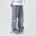 Miniatyrbild 4 av 5: V-hanver Herr Streetwear Baggy Jeans Byxor Cross Hip Hop XXL