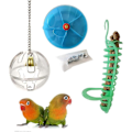 Miniatyrbild 5 av 5: 3 st Papegojleksak kreativt födosökssystem födosöksboll och fågel födosöksleksak frömatboll roterande hjul