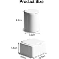 Miniatyrbild 2 av 5: Bomullspinnebox, 2 stycken bomullspinnebox bomullspinnebehållare bomullspinnebox med lock bomullspinnebox för vardagsrum sovrum badrum, fyrkantig och